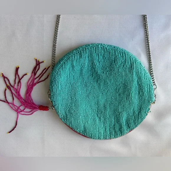 Anthropologie beaded circle crossbody bag - Picture 4 of 7